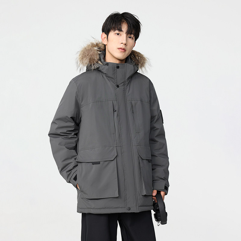 冬季保暖标白鸭绒大毛领连帽外套羽绒服情侣款B247-5355-p385,男装羽绒服,电商B247