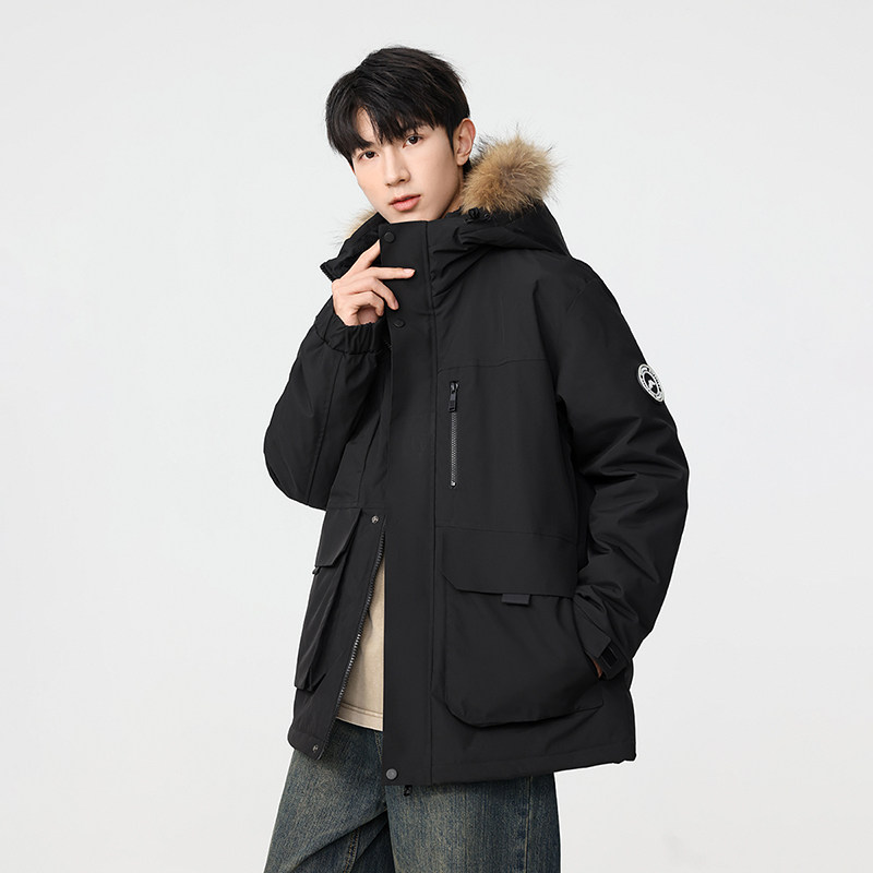冬季暖标防风防寒白鸭绒连帽外套羽绒服情侣款B247-5299-p375,男装羽绒服,电商B247
