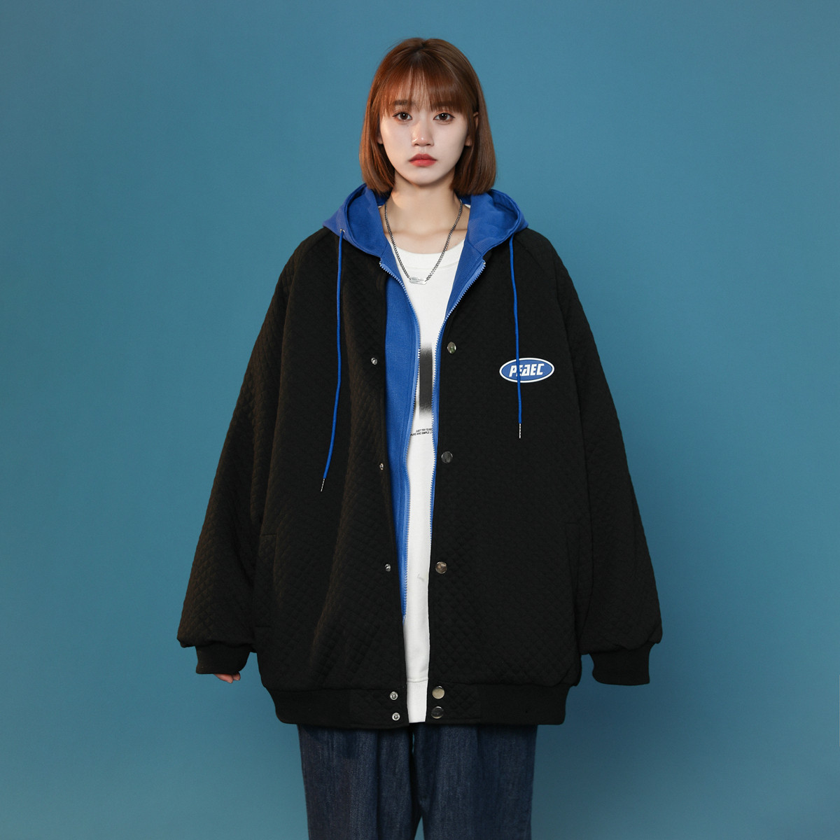 22年秋季新款休闲ins潮上衣女华夫格宽松外套DS-B247-F323-P105,男装夹克,电商B247