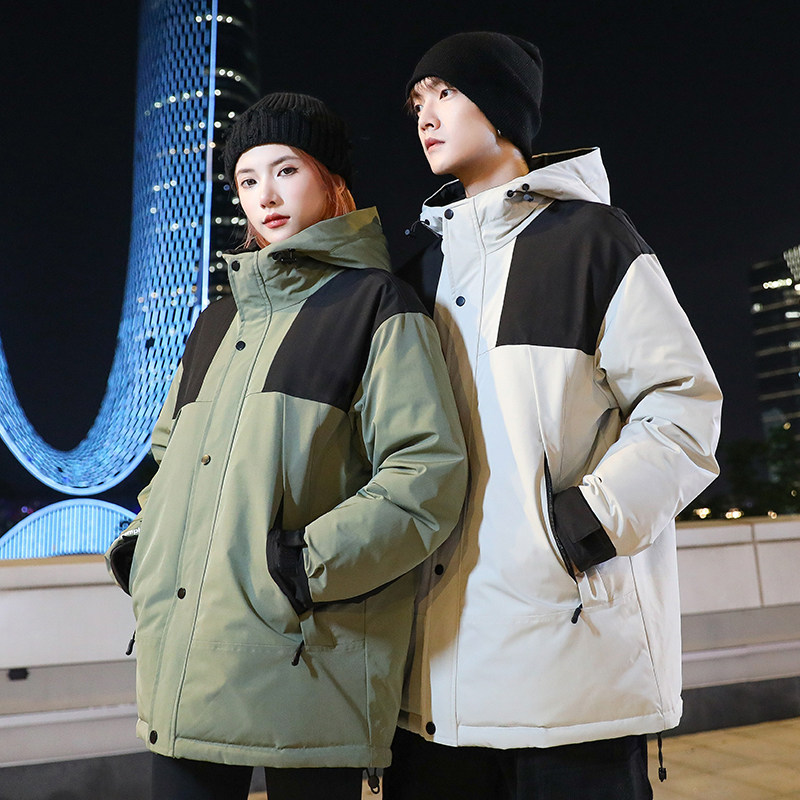 冬季防风保暖连帽标白鸭绒外套羽绒服男女同款B247-2582-p130,男装羽绒服,电商B247