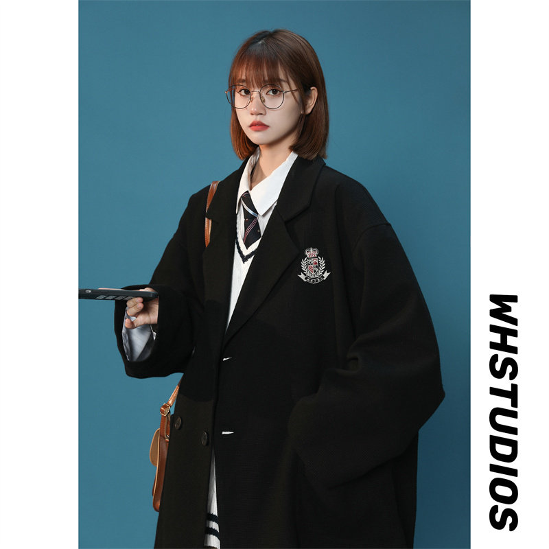 22年秋冬新款学院风百搭宽松高级感外套女小西服DS-B247-F309-P95图片