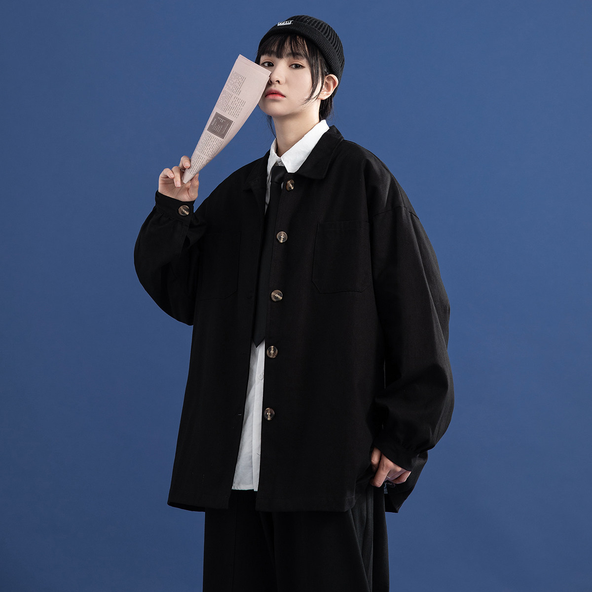2023年秋季新款中性风ins盐系学生外套女夹克男DS-B247-A110-P75图片