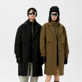 冬季标90白鸭绒连帽长款羽绒服情侣款潮带B247-26-9-p225，男装羽绒服，电商B247