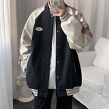 2023年秋季百搭撞色宽松情侣款棒球服运动外套DS-B247-A13-P85，男装夹克，电商B247