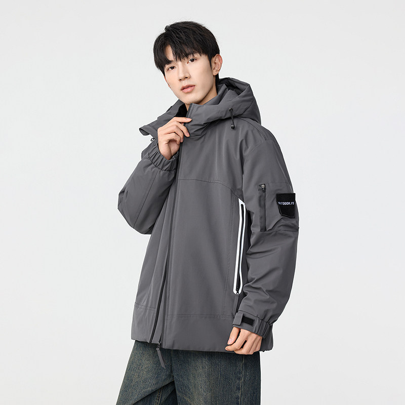 冬季暖标防风防寒白鸭绒连帽外套羽绒服情侣款B247-5333-p305,男装羽绒服,电商B247