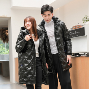 2020电商B247冬季新款情侣中长款羽绒服亮面户外抗寒潮MY33-P180图片