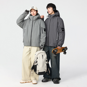 冬季暖标防风防寒白鸭绒连帽外套羽绒服情侣款B247-5333-p305图片