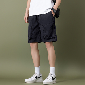 美式高街潮牌男女同款宽松休闲百搭纯色休闲短裤潮B247-K745-p39图片