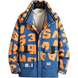 2021电商B247冬季新款字母涂鸦高领立领潮牌羽绒服男装9318-P125，男装羽绒服，电商B247