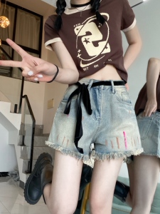 23夏性感系绳须须牛仔超短裤ins潮流复古提臀热裤DS-B247-K67-P43图片