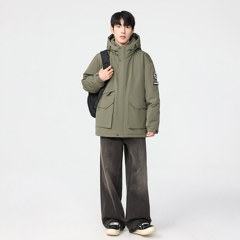 冬季暖标防风防寒白鸭绒连帽外套羽绒服情侣款B247-5277-p320,男装羽绒服,电商B247
