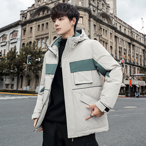 2022冬新款拼色短款外套时尚羽绒服加厚抗寒男DS-B247-7056-P175图片