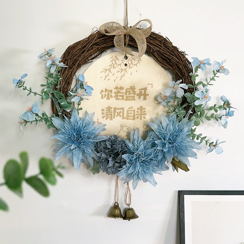创意藤编装饰门上墙上花环挂件