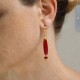 瓶系列红玛瑙细颈瓶耳钉轻奢时尚 高级感耳坠百搭小众设计款 耳钉女