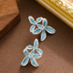 日韩时尚 精致小清新滴油珐琅彩花朵耳钉女小众甜美高级感银针