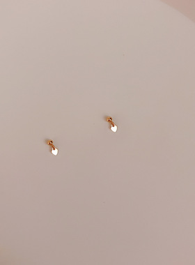 超迷你强质感925纯银镀14k金爱心小巧耳钉耳环简约气质养耳洞耳饰
