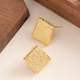 精致冷淡风立体磨砂几何方块耳钉耳环小众高级感银针耳饰