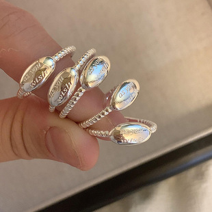 s925纯银2023新款戒指女小众设计高级感中指指环食指戒开口可