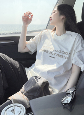 DYXY韩式风慵懒字母印花短袖T恤女宽松oversize休闲上衣小众 通勤
