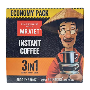越南进口MR.VIET越南先生四合一卡布奇诺速溶咖啡50条三合一咖啡
