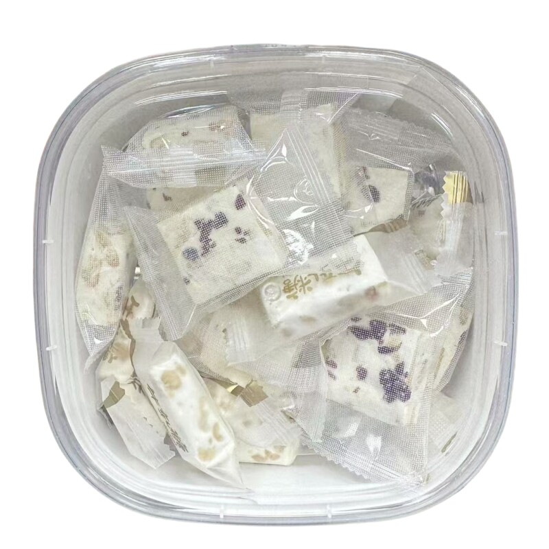 冠易德228g蔓越莓味雪花酥原味牛轧糖食用开袋即食盒装