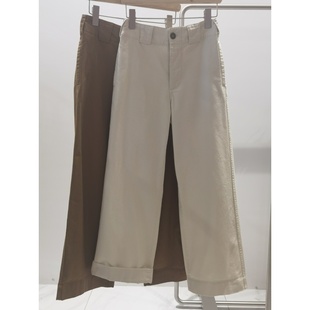 老爹裤 日单外贸复古斜纹全棉休闲裤 春秋胖mm显瘦哈伦裤 女 大码