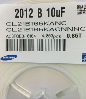 整盘 0805贴片电容 25V 10UF ±10% X7R CL21B106KANC 4K装 原装