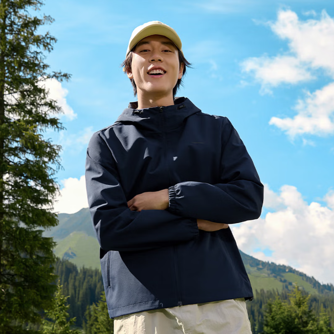 361&deg;外套男秋冬季三防防泼水运动休闲连帽冲锋夹克风衣652434602