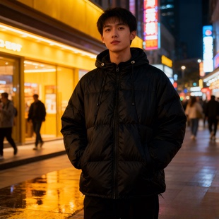 361°连帽男款通用羽绒服冬装百搭保暖带帽秋冬短款632349303S