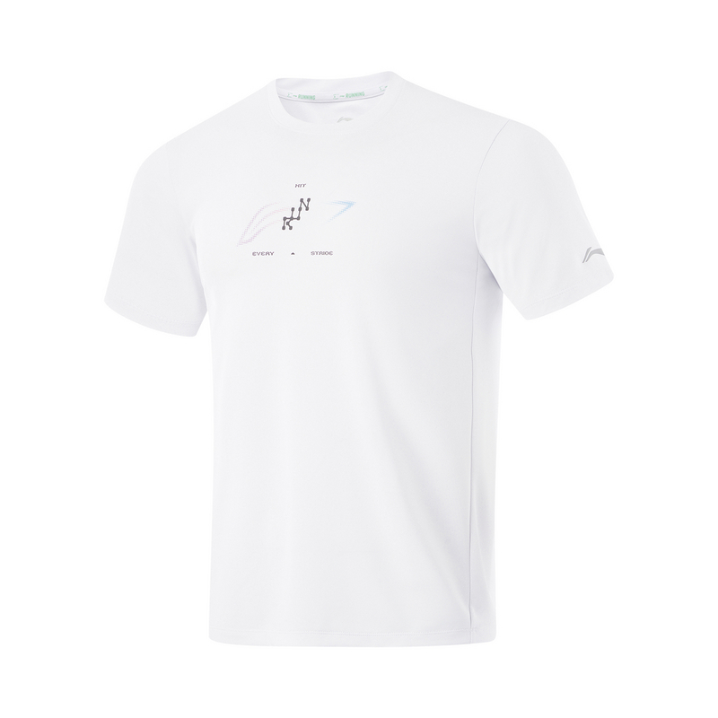 李宁短袖夏季男子跑训系列舒适透气百搭常规短袖T恤衫ATSU201-B品