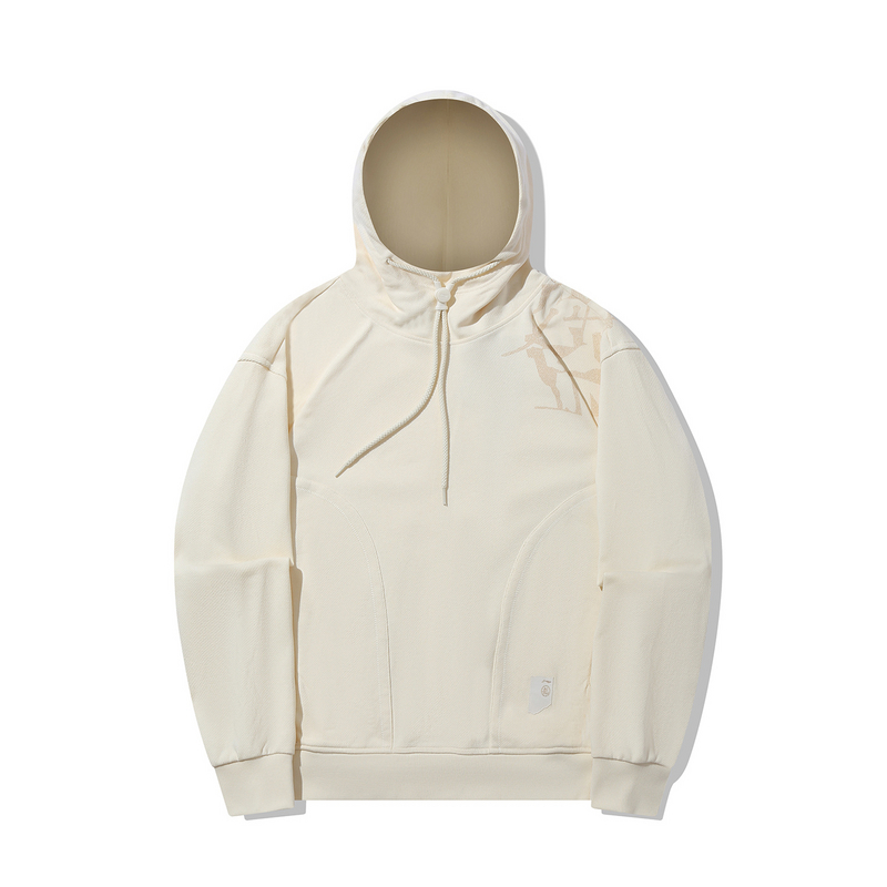 李宁男子X成龙联名功夫系列套头连帽卫衣宽松休闲上衣AWDT673-B品
