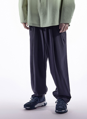 李宁x成龙联名功夫系列休闲裤男夏季透气宽松休闲长裤AKXT033-B品