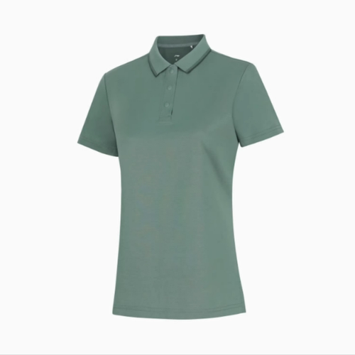 李宁女短袖翻领T恤2024春季休闲舒适百搭透气POLO衫APLU192--B品