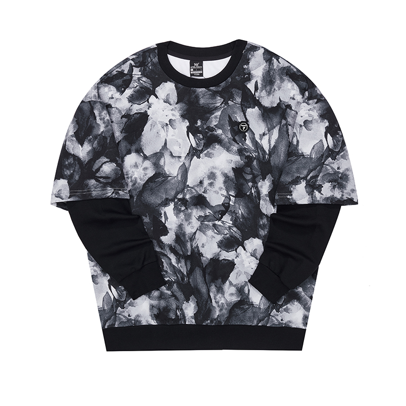 361运动卫衣男秋季扎染套头卫衣男士拼接宽松潮流上衣552239801