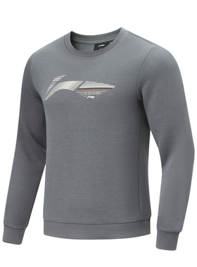 李宁男子健身系列常规型套头无帽卫衣春秋圆领套头衫AWDU397-B品