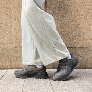 李宁乘风2.0男子运动鞋透气耐磨低帮系带经典复古休闲鞋AGCU373