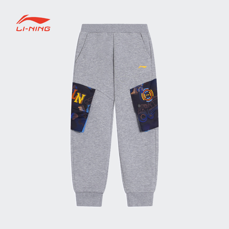 李宁跑步宽松儿童舒适卫裤