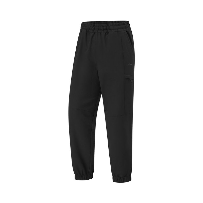 李宁女子运动长裤宽松型防泼水飞溅休闲运动裤AYKU154-2-B品