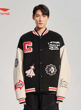 李宁棉服男女同款秋运动生活系列时尚舒适休闲短棉服AJMS149-1