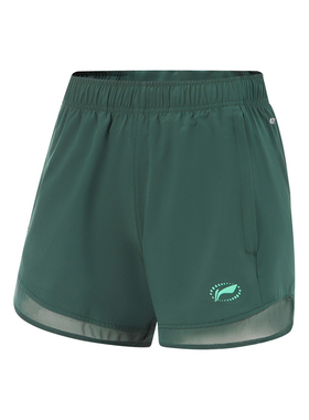 李宁短裤女子夏季日常跑运动休闲宽松跑步系列短裤AKSU340-B品