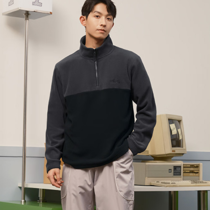 361°卫衣男子秋季长袖套头立领防风保暖简约运动休闲服652339818