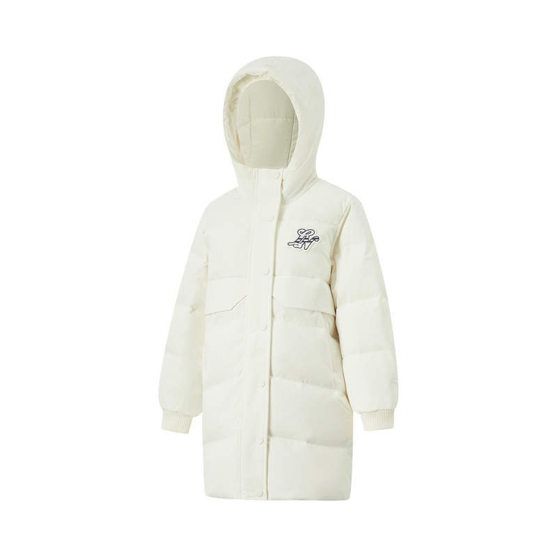 LINING李宁小童运动休闲中长款羽绒服外套YYMU006-B-B品