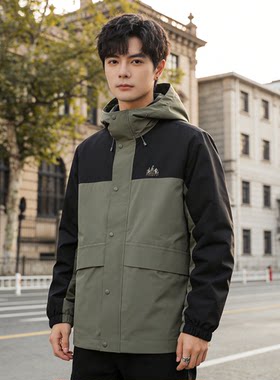 361°单风衣男2024年秋季新款运动服男防风运动上衣外套552433606