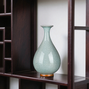 景德镇陶瓷器宋式美学中式复古花瓶摆件客厅插花高级感玄关博古架