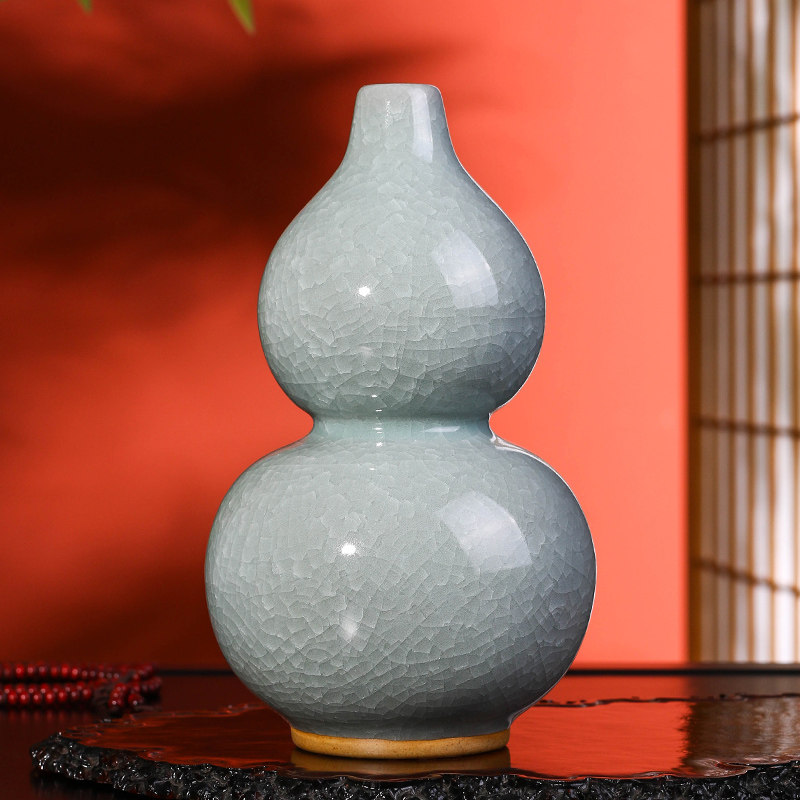 新中式招财陶瓷葫芦花瓶摆件客厅玄关博古架酒柜办公室装饰工艺品,家居饰品,装饰摆件,淘宝优惠券,粉丝福利购,淘宝优惠卷