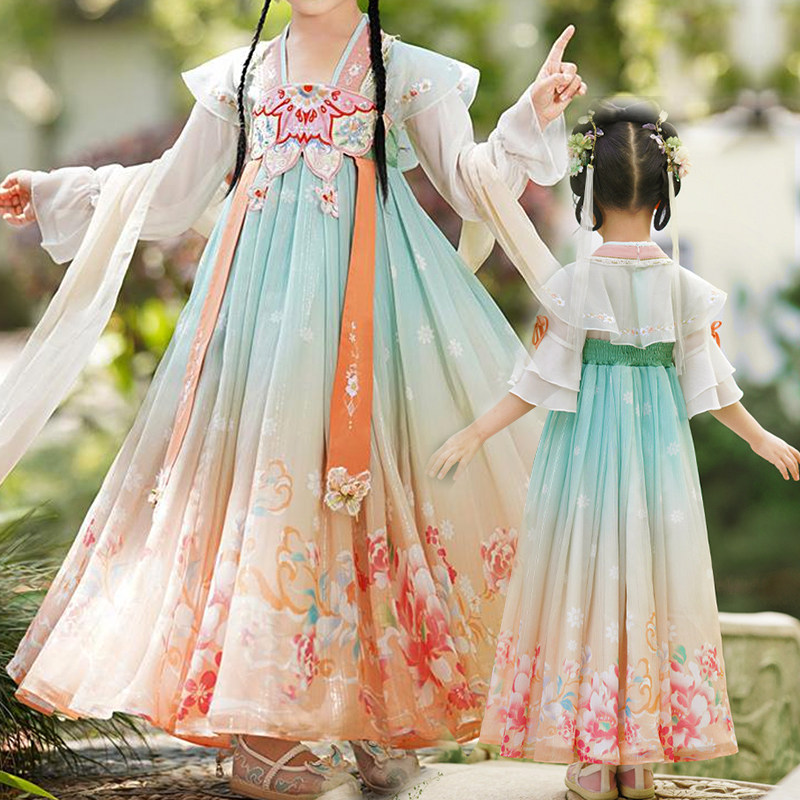 女童汉服连衣裙古风夏季女孩中国风古装超仙女襦裙子儿童表演服