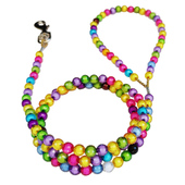 珠子牵引绳绚丽宠物牵引绳狗狗牵引链狗链子狗绳个性 宠物绳珠子