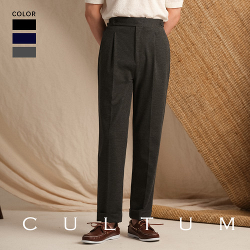 可机洗免熨烫烫意式西裤长裤