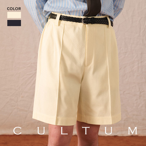 CULTUM复古棉质针织短裤五分裤