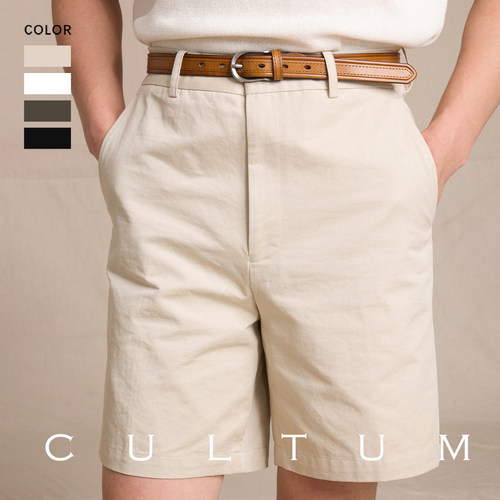CULTUM100%棉意式休闲短裤男款夏